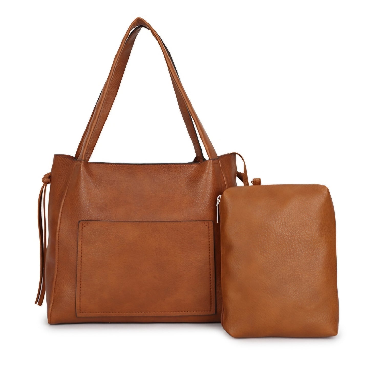 Shoulder Bucket Bag in Tan