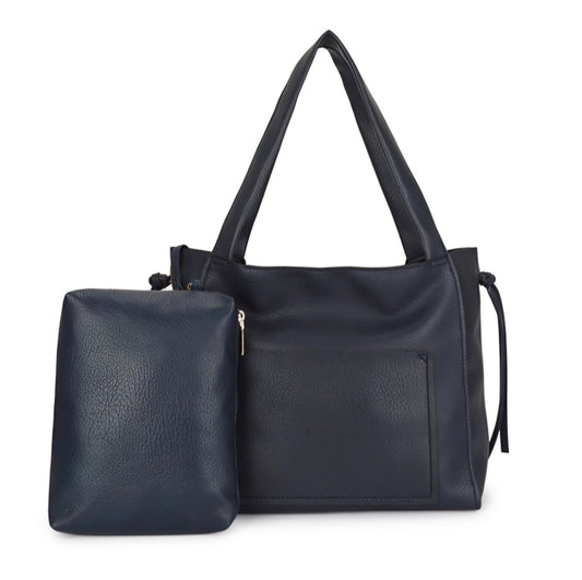 Shoulder Bucket Bag in Navy