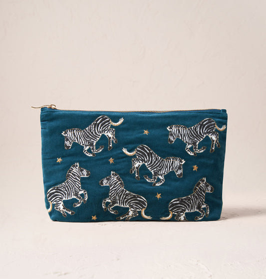 Zebra Everyday Pouch in Teal