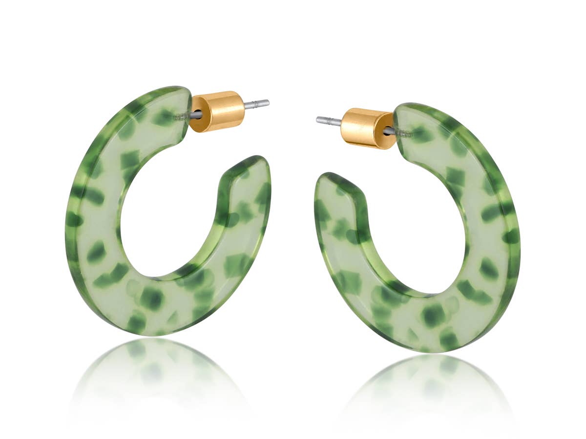 Marseille Flat Resin Hoop Earrings