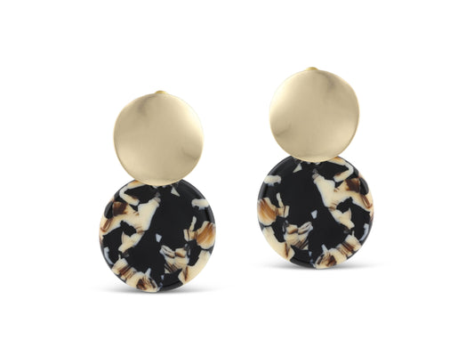 Sarah Two Tone Disc Earrings