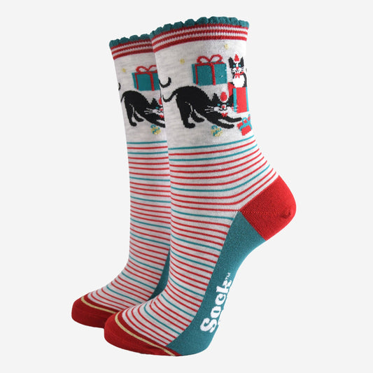 Christmas Cats Bamboo Socks