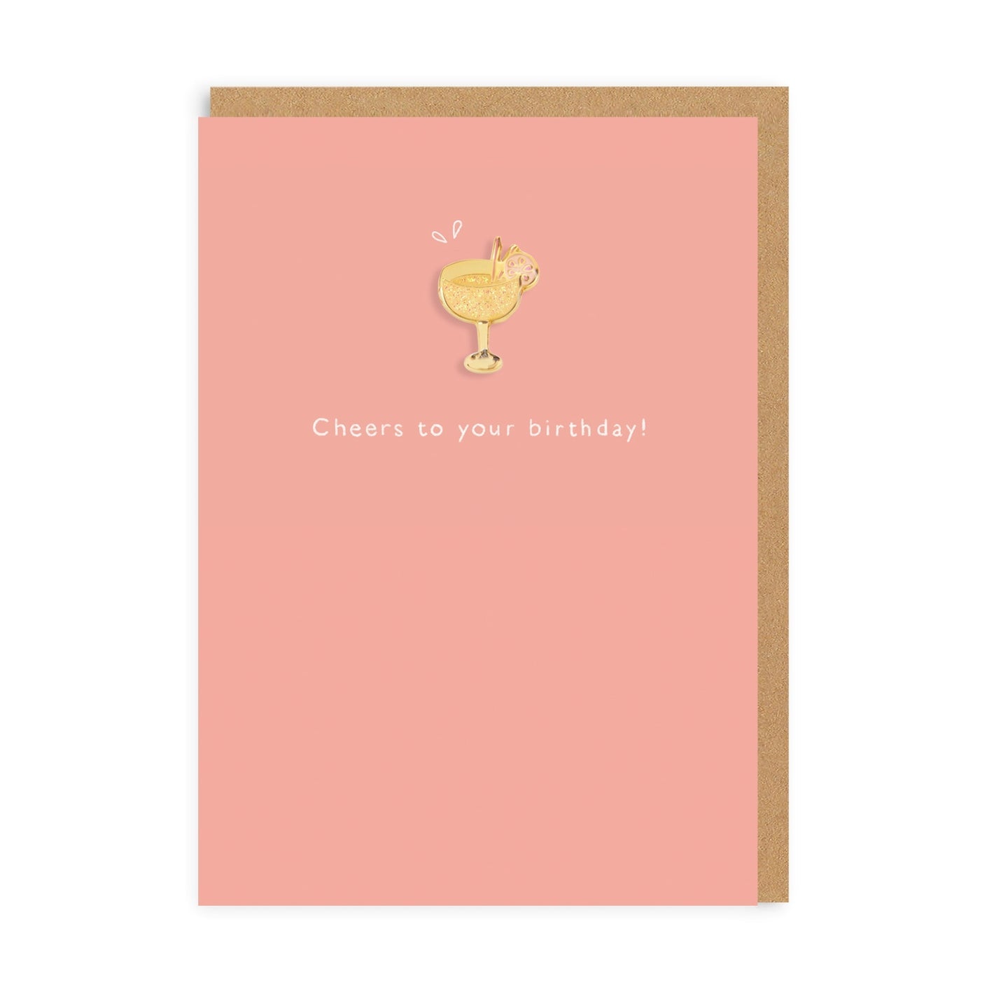 Cocktail Enamel Pin Birthday Card