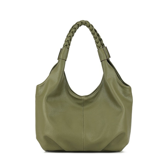 Braid Handle Tote in Olive