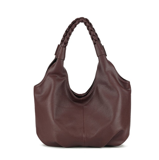 Braid Handle Tote in Mulberry