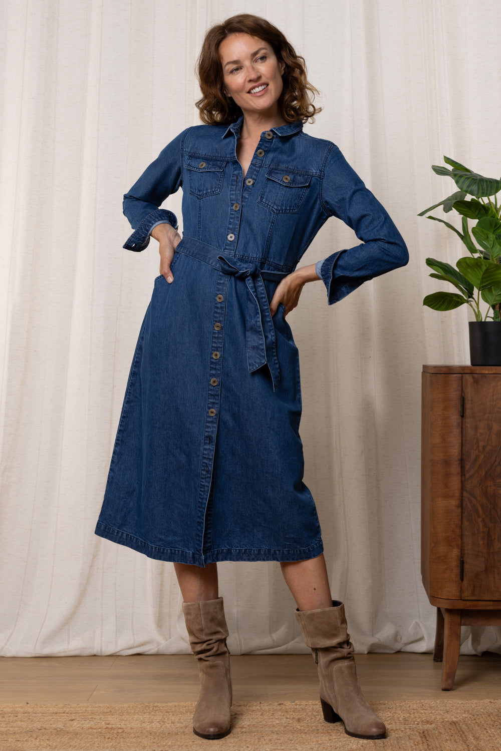 Lily & Me Denim Mid Shirt Dress