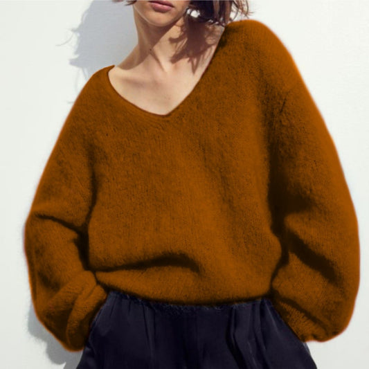 Mohair Slouch Jumper in Cinnamon