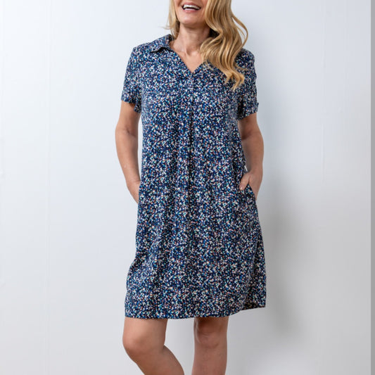 Lily & Me Terazzo Dress Navy