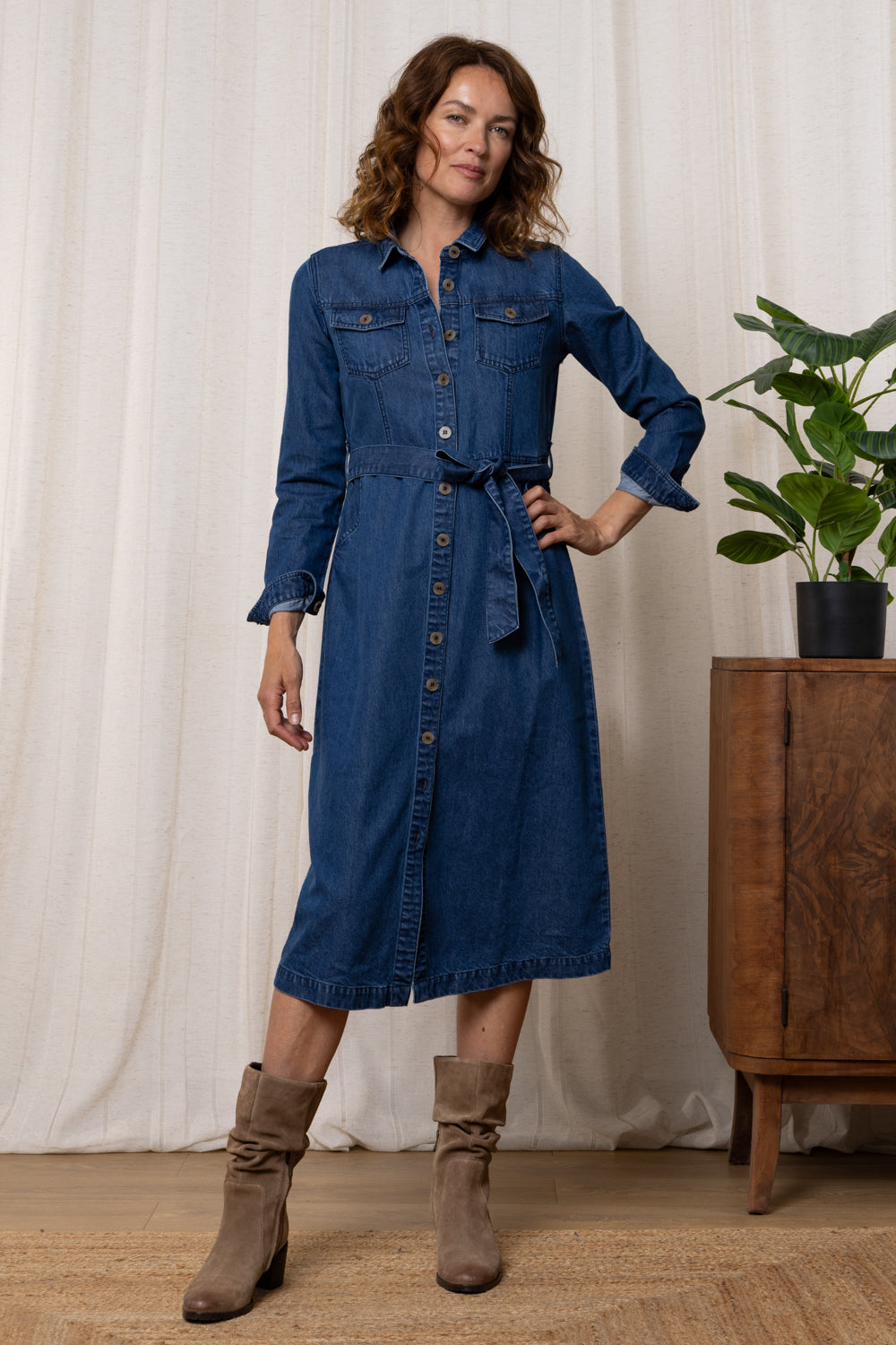 Lily & Me Denim Mid Shirt Dress