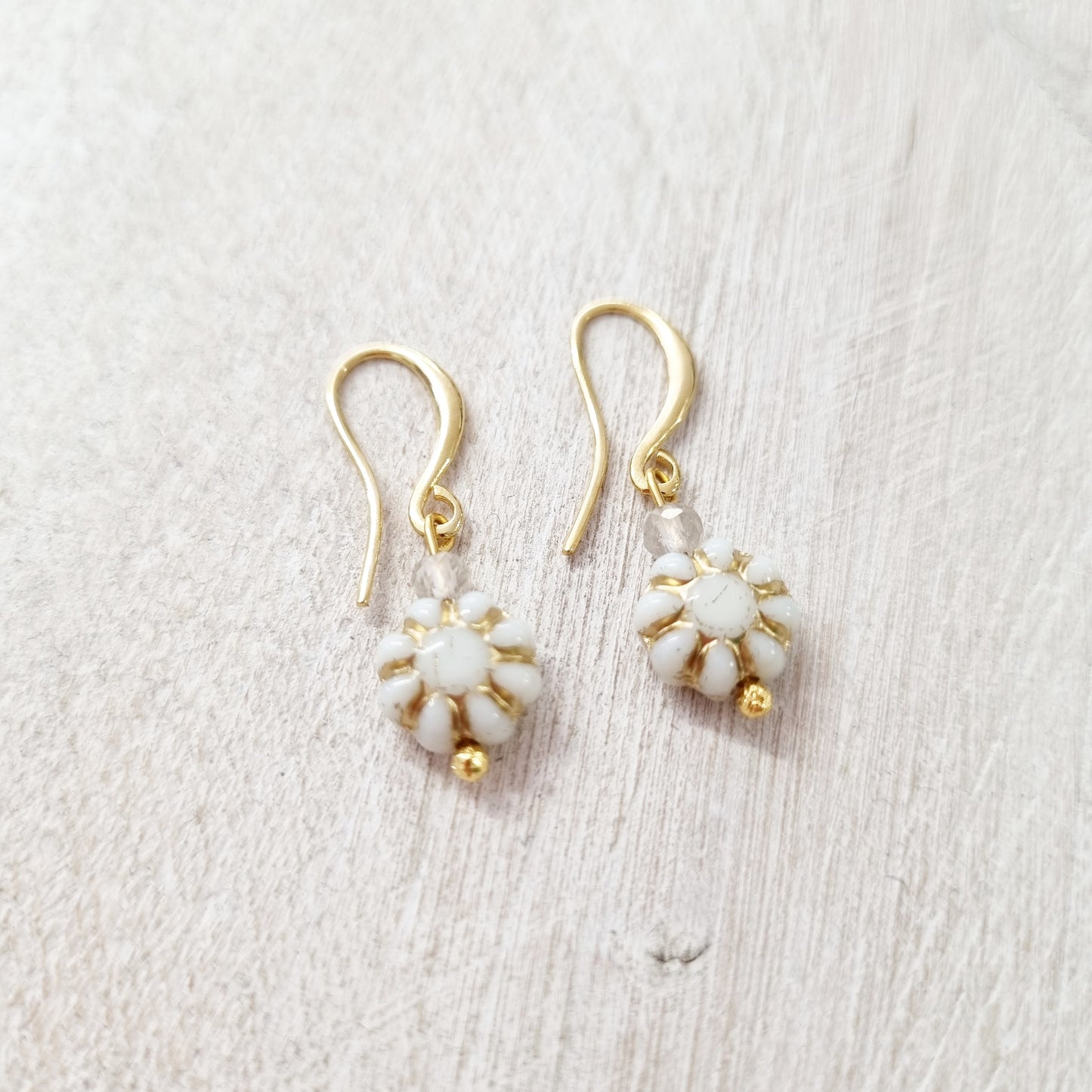 Gold Quartz Gemstone Belle Earrings