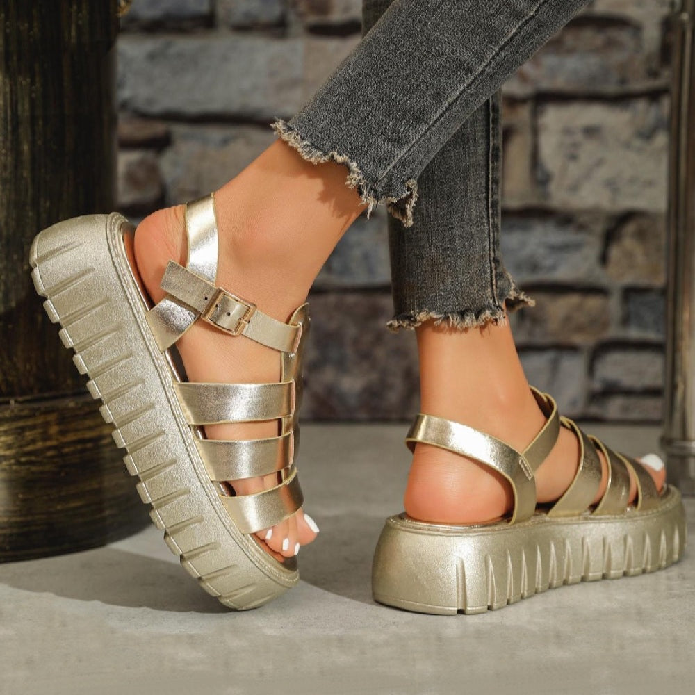 Giselle Chunky Gold Sandals