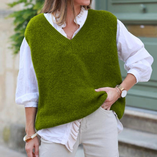 Wool Blend Tank Top in Moss