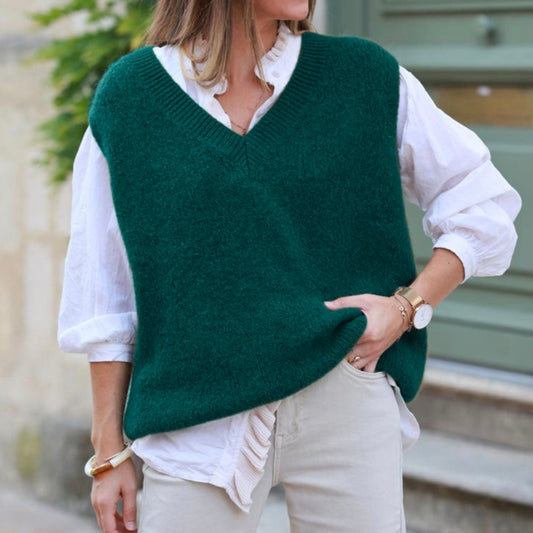 Wool Blend Tank Top in Deep Teal