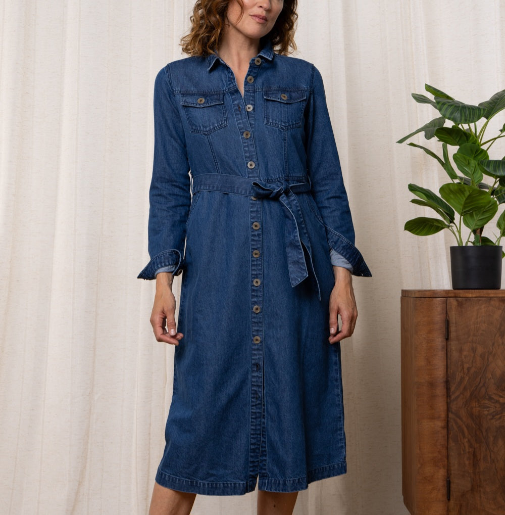 Lily & Me Denim Mid Shirt Dress