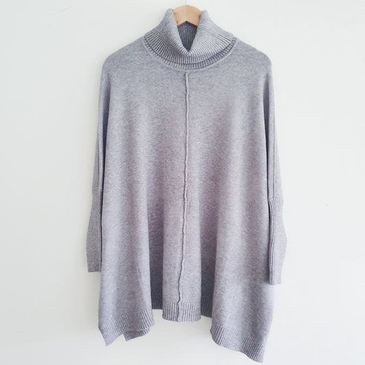 Rylie Roll Neck Jumper in Grey