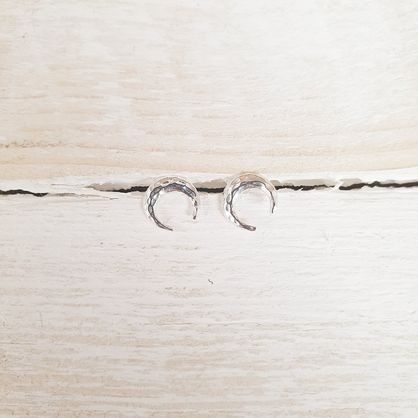 Ophelia Silver Crescent Moon Studs