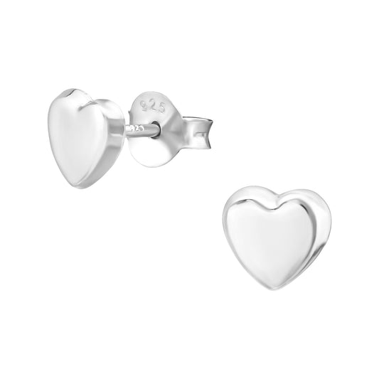 Ophelia Silver Solid Mini Heart Studs