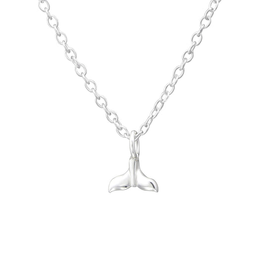 Ophelia Silver Tiny Whale Tail Necklace